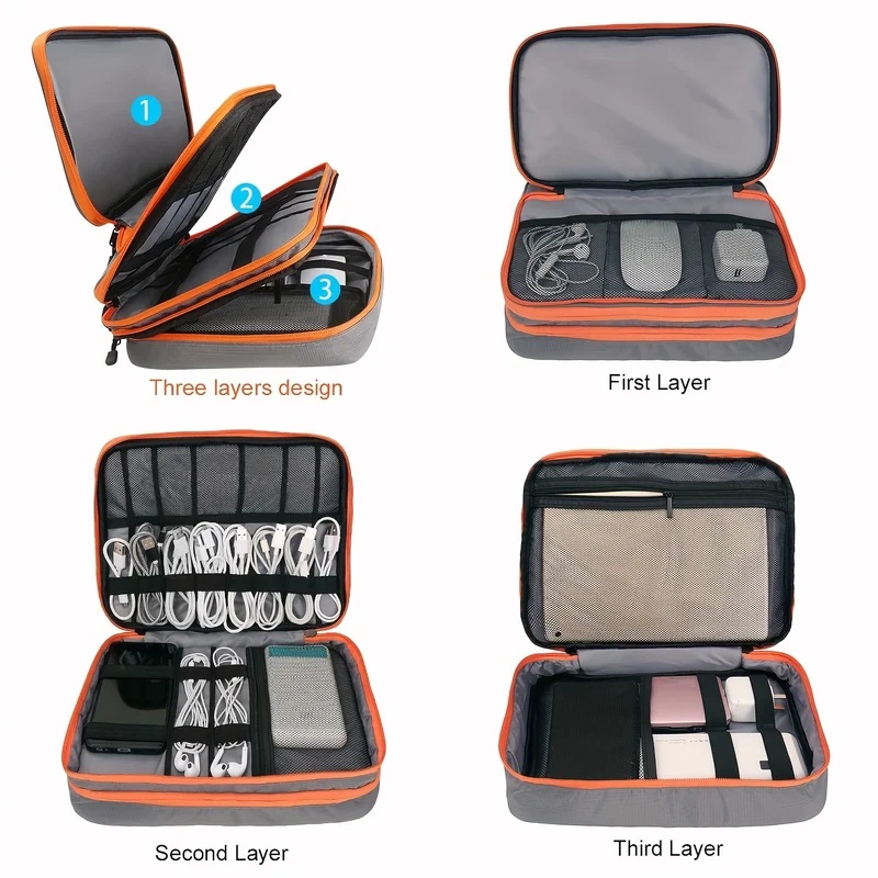 Multi-Layer Electronic Organiz - Tech Accessories Case ulasan dan harga
